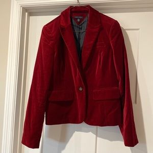 Burgundy Red Velvet Blazer